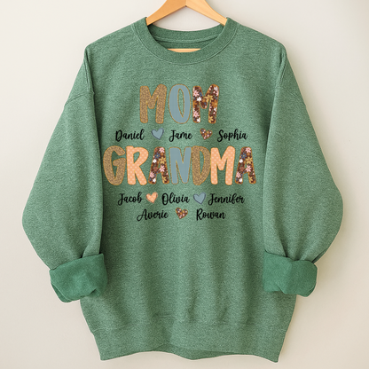 Personalized Grandma Fall, Mom Kids Grandma Grandkids Custom Shirt