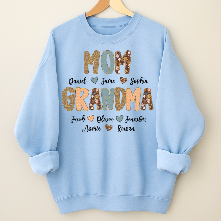 Personalized Grandma Fall, Mom Kids Grandma Grandkids Custom Shirt