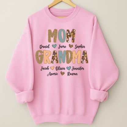 Personalized Grandma Fall, Mom Kids Grandma Grandkids Custom Shirt