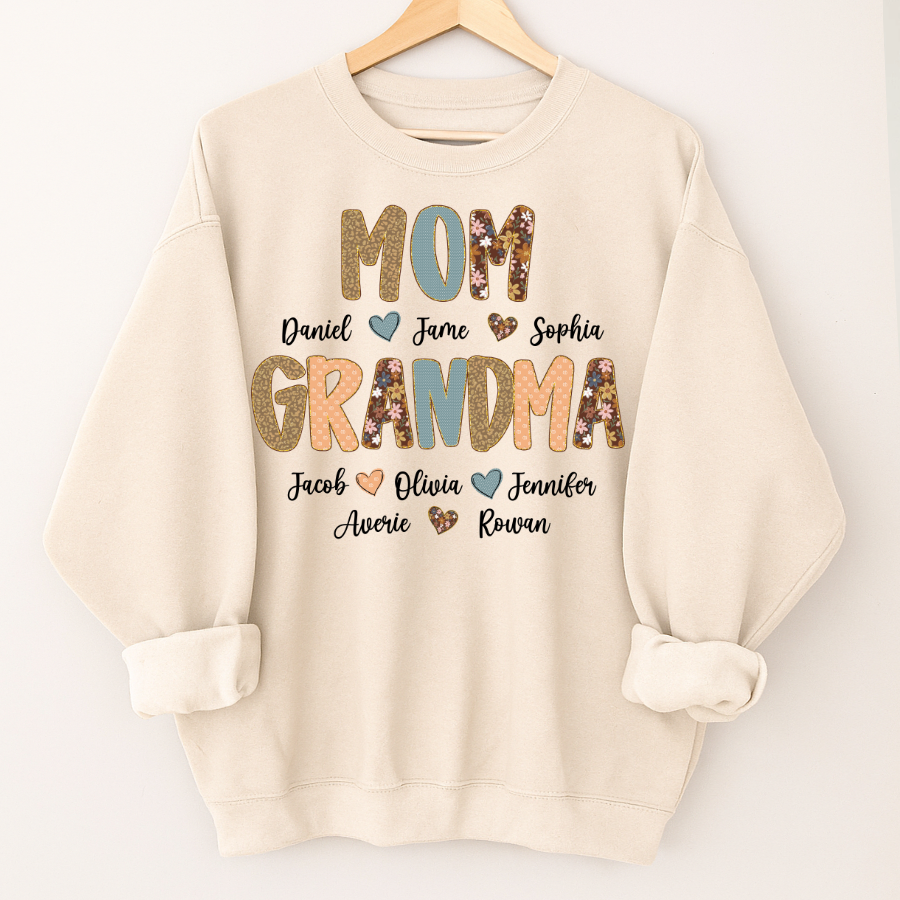 Personalized Grandma Fall, Mom Kids Grandma Grandkids Custom Shirt