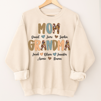 Personalized Grandma Fall, Mom Kids Grandma Grandkids Custom Shirt