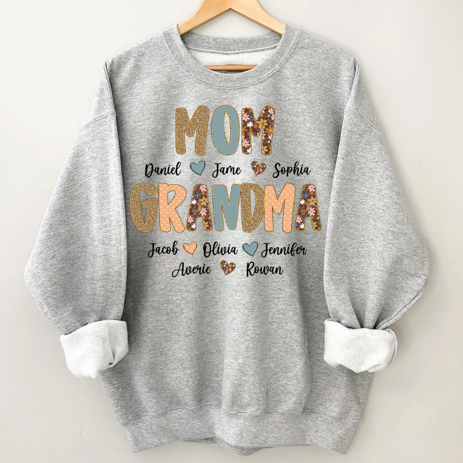 Personalized Grandma Fall, Mom Kids Grandma Grandkids Custom Shirt