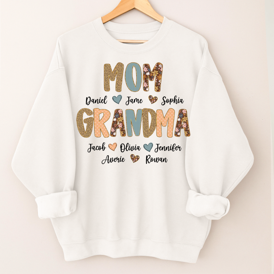 Personalized Grandma Fall, Mom Kids Grandma Grandkids Custom Shirt