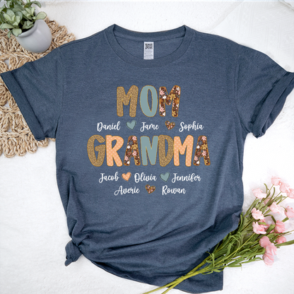 Personalized Grandma Fall, Mom Kids Grandma Grandkids Custom Shirt