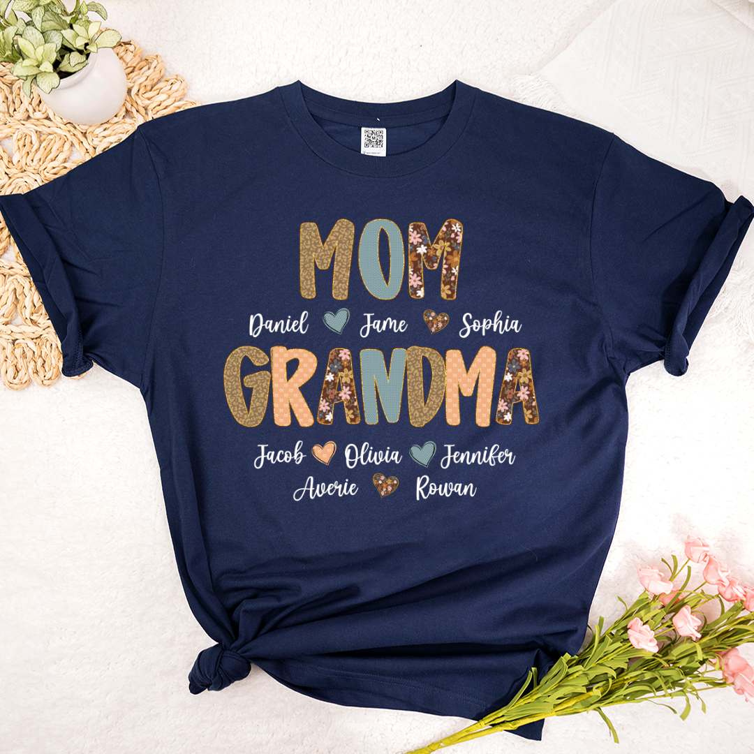 Personalized Grandma Fall, Mom Kids Grandma Grandkids Custom Shirt