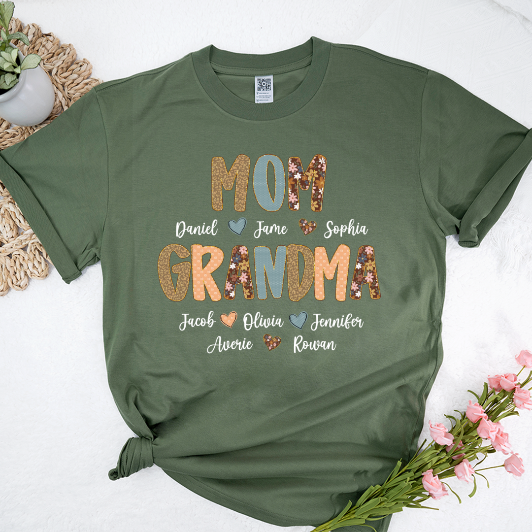Personalized Grandma Fall, Mom Kids Grandma Grandkids Custom Shirt
