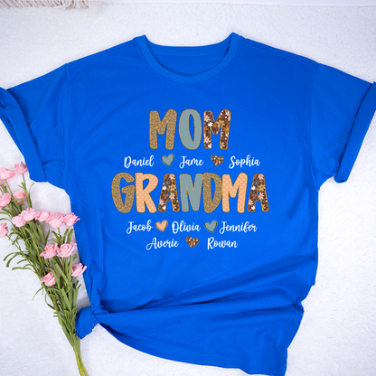 Personalized Grandma Fall, Mom Kids Grandma Grandkids Custom Shirt