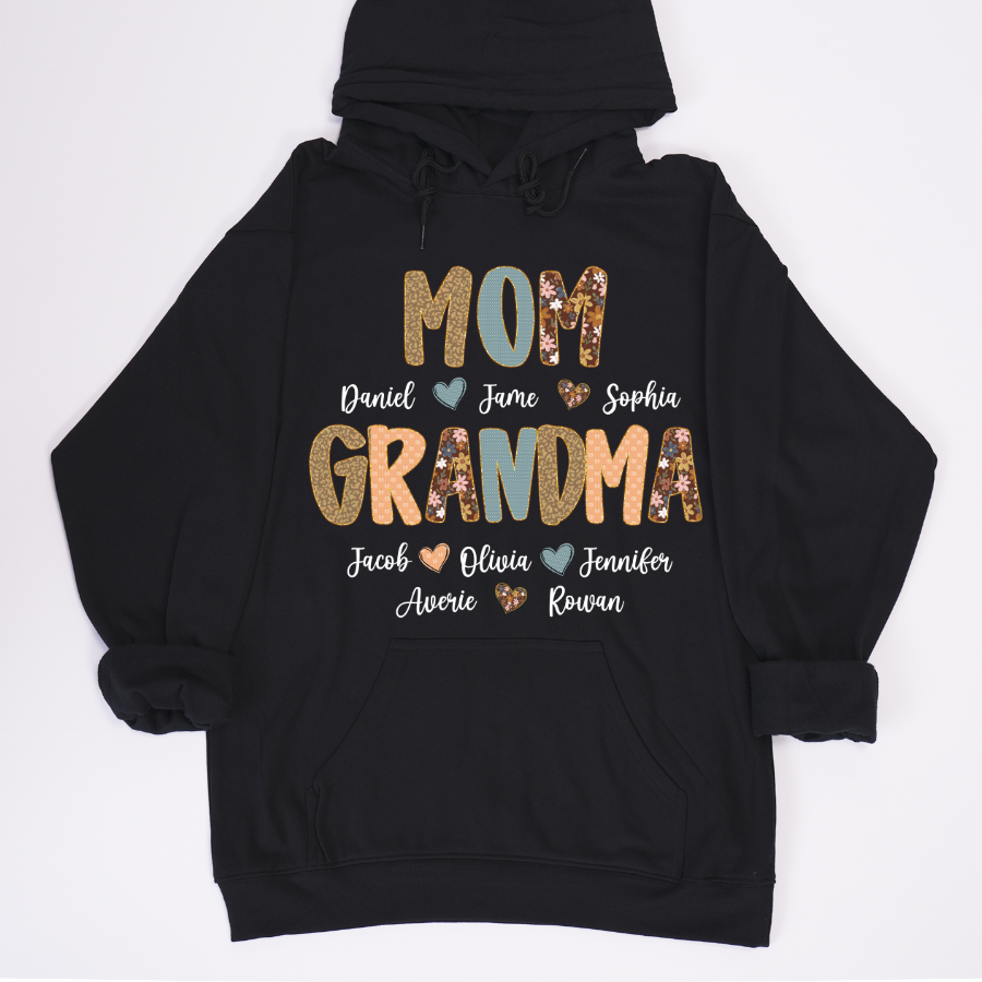 Personalized Grandma Fall, Mom Kids Grandma Grandkids Custom Shirt