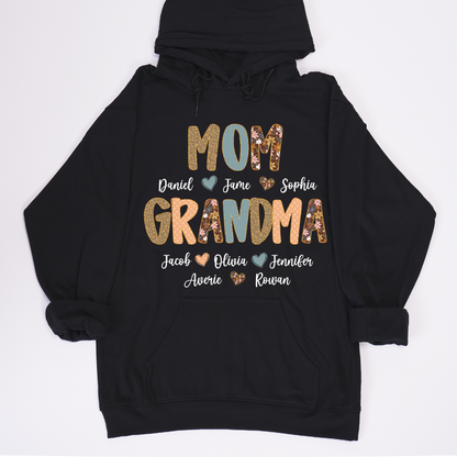 Personalized Grandma Fall, Mom Kids Grandma Grandkids Custom Shirt