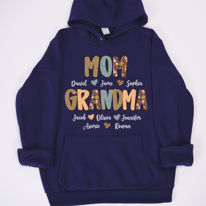 Personalized Grandma Fall, Mom Kids Grandma Grandkids Custom Shirt
