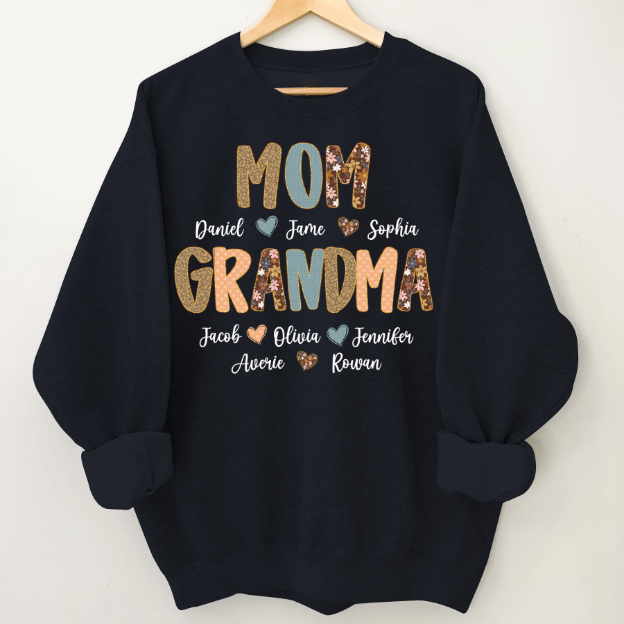 Personalized Grandma Fall, Mom Kids Grandma Grandkids Custom Shirt