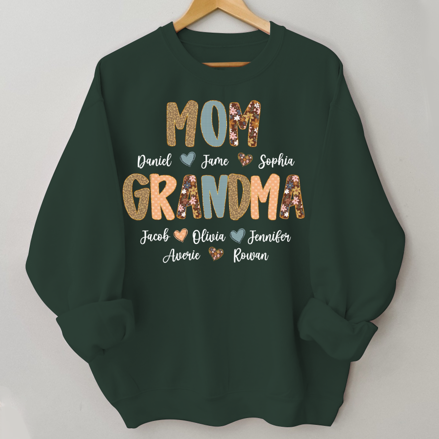Personalized Grandma Fall, Mom Kids Grandma Grandkids Custom Shirt