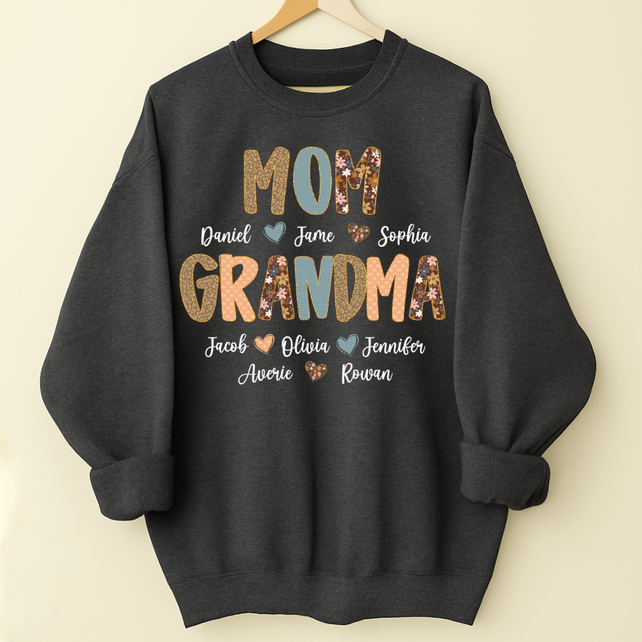 Personalized Grandma Fall, Mom Kids Grandma Grandkids Custom Shirt