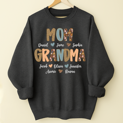 Personalized Grandma Fall, Mom Kids Grandma Grandkids Custom Shirt