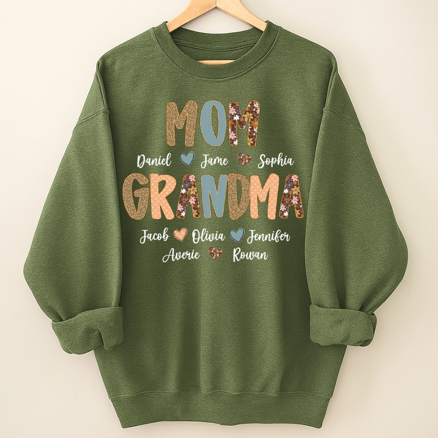 Personalized Grandma Fall, Mom Kids Grandma Grandkids Custom Shirt