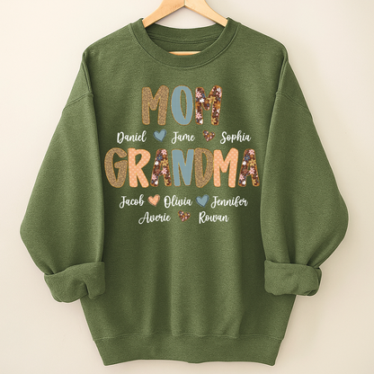 Personalized Grandma Fall, Mom Kids Grandma Grandkids Custom Shirt