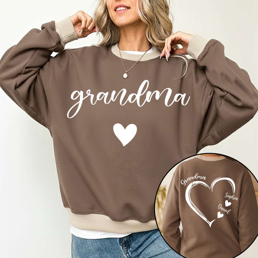 Personalized Grandma Heart And Grandkids Christmas Gift