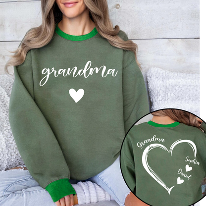 Personalized Grandma Heart And Grandkids Christmas Gift