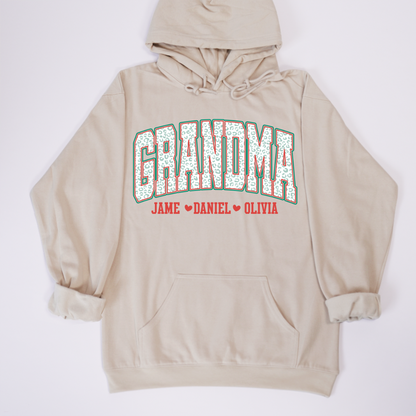 Personalized Grandma and Grandkids Leopard Christmas Gift Shirt