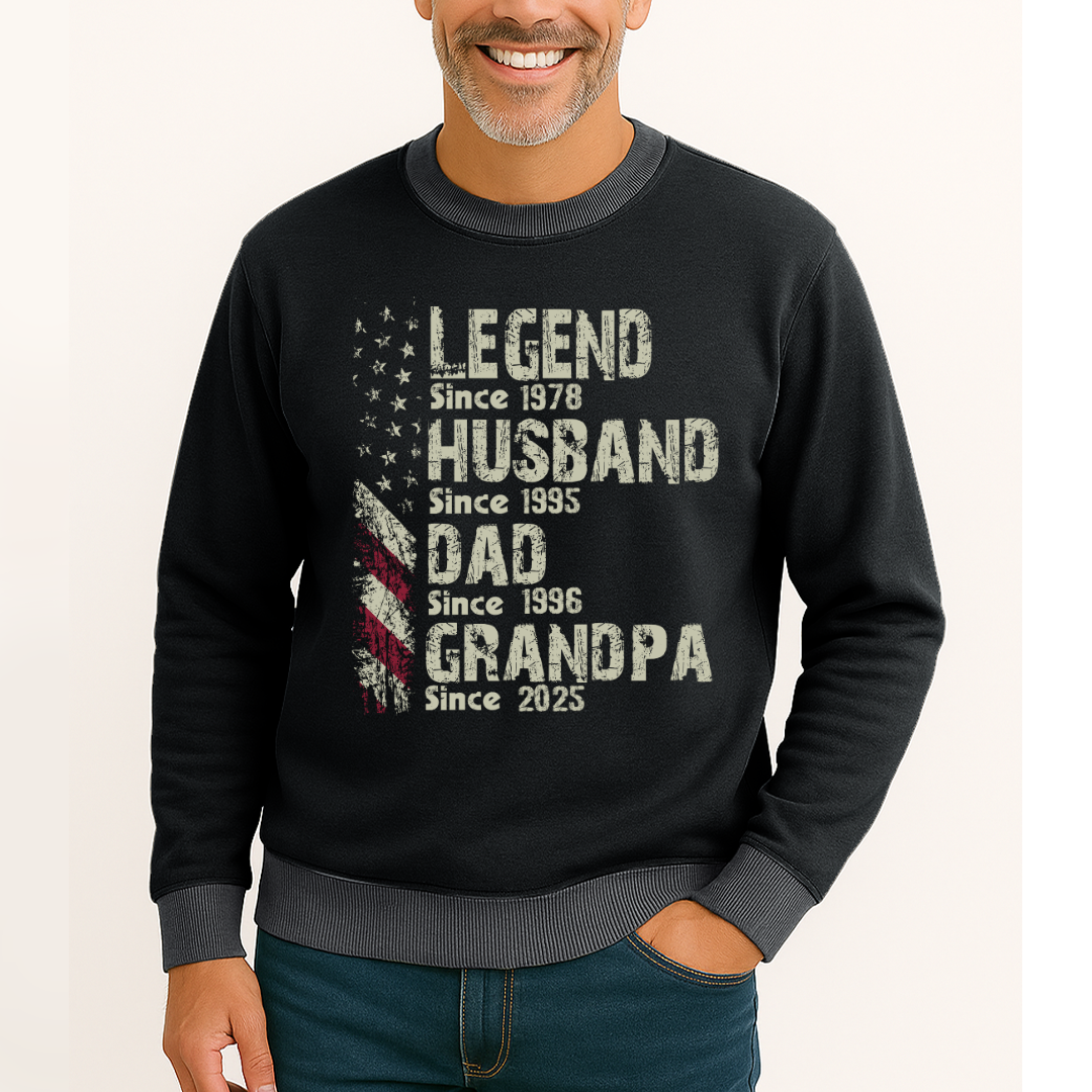 Personalized Legend Husband Dad Papa Since Father's Day Sweatshirt Mix