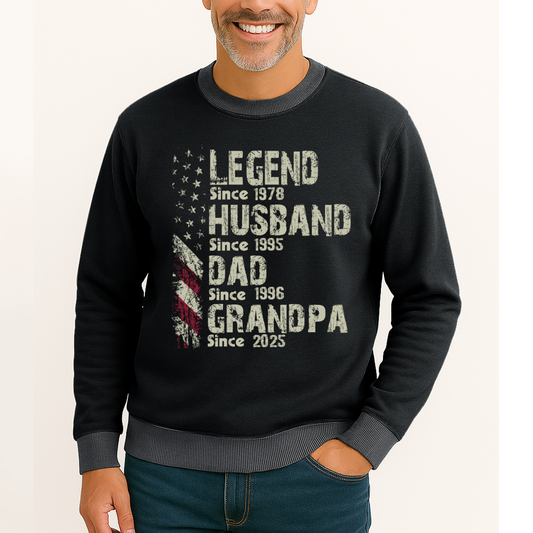Personalized Legend Husband Dad Papa Since Father's Day Sweatshirt Mix