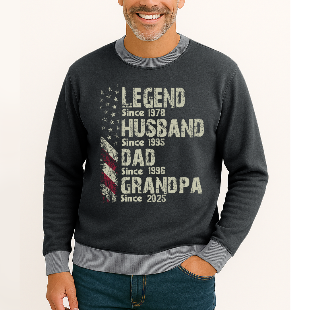 Personalized Legend Husband Dad Papa Since Father's Day Sweatshirt Mix