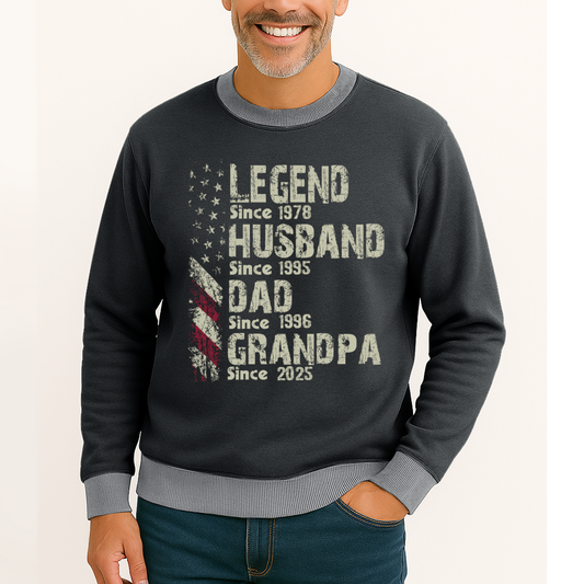 Personalized Legend Husband Dad Papa Since Father's Day Sweatshirt Mix