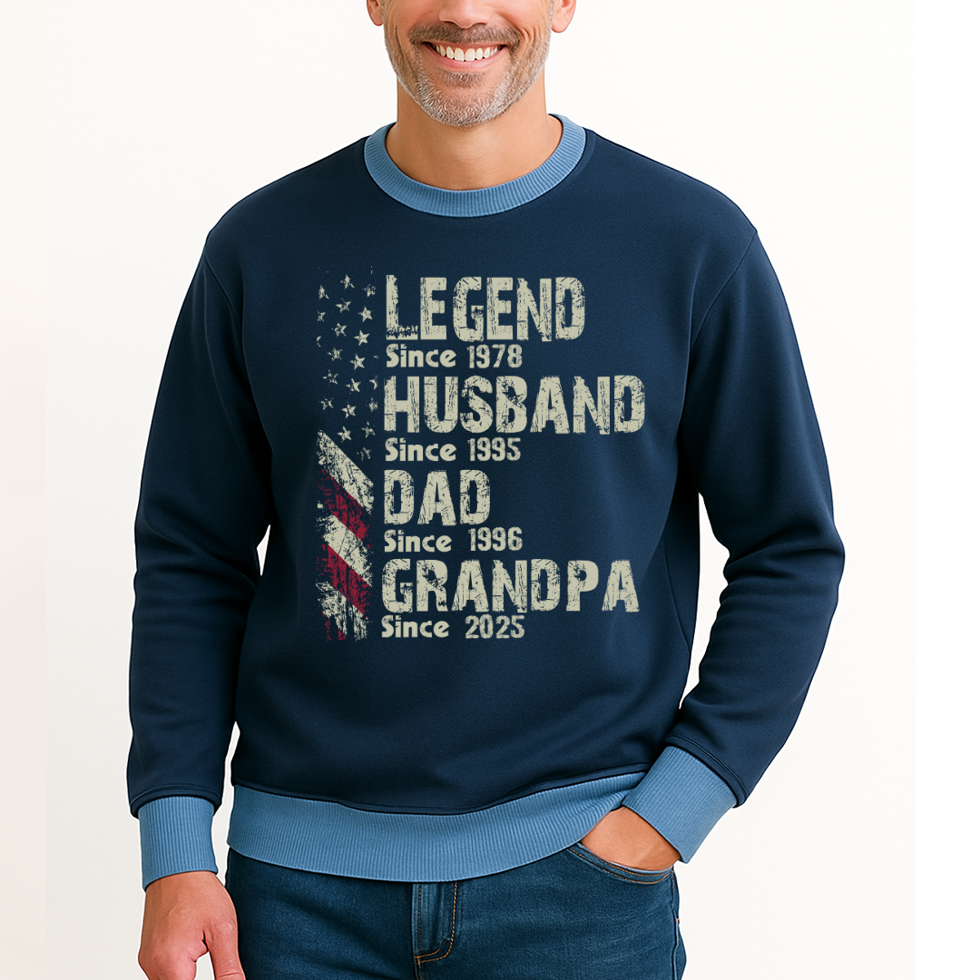 Personalized Legend Husband Dad Papa Since Father's Day Sweatshirt Mix