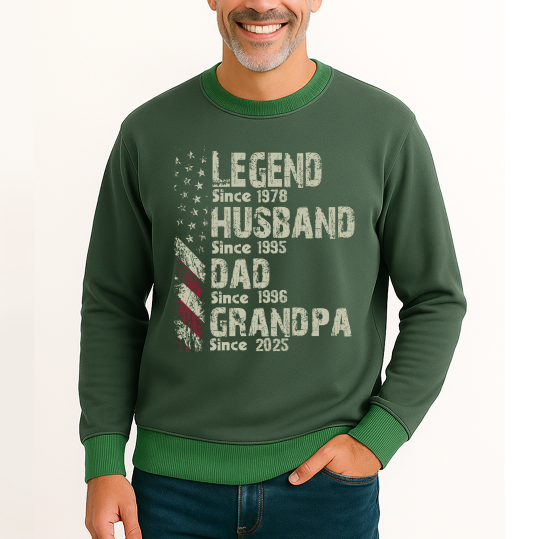 Personalized Legend Husband Dad Papa Since Father's Day Sweatshirt Mix