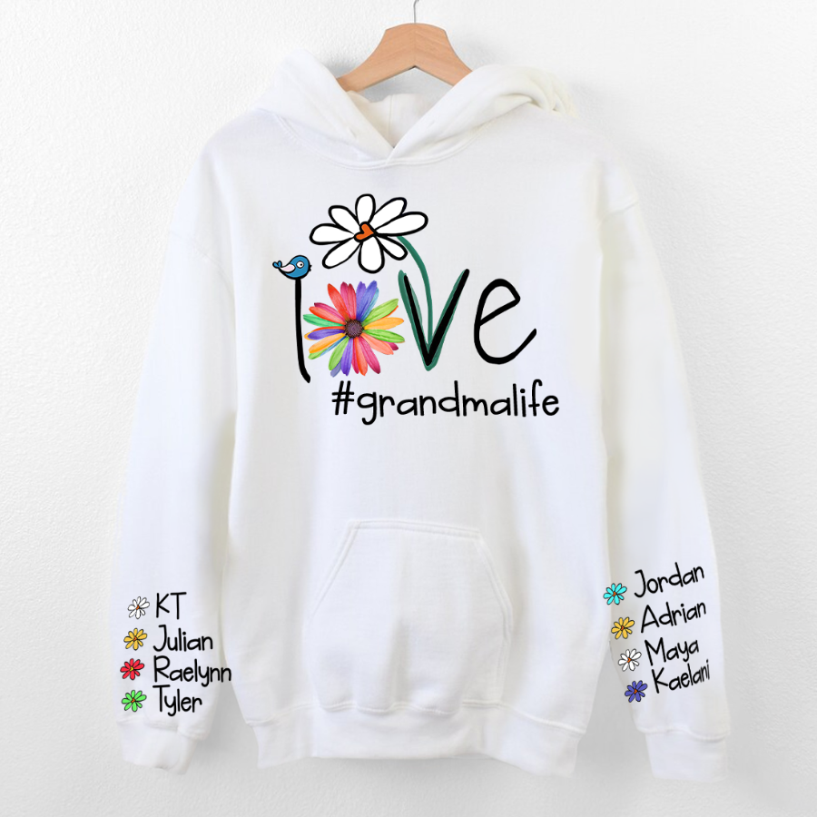 Personalized Love Grandma Life Flower CTH01 Hoodie