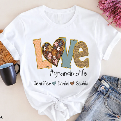 Personalized Love Grandma, Fall Color Grankids Custom Name