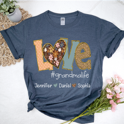 Personalized Love Grandma, Fall Color Grankids Custom Name