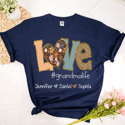 Personalized Love Grandma, Fall Color Grankids Custom Name