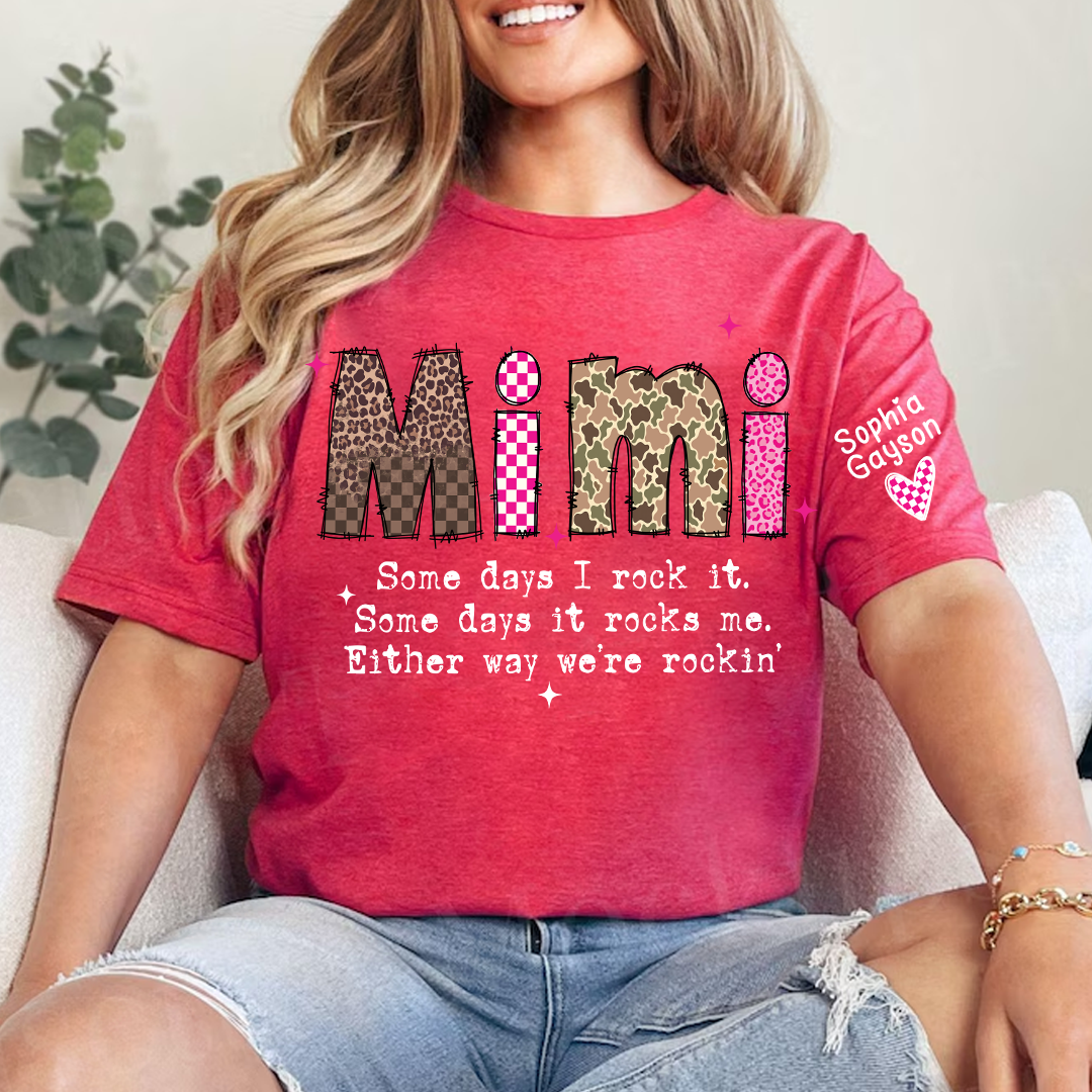 Personalized Mimi and Grandkids, Some Days I Rock It, Mothers Day Gift T-shirt