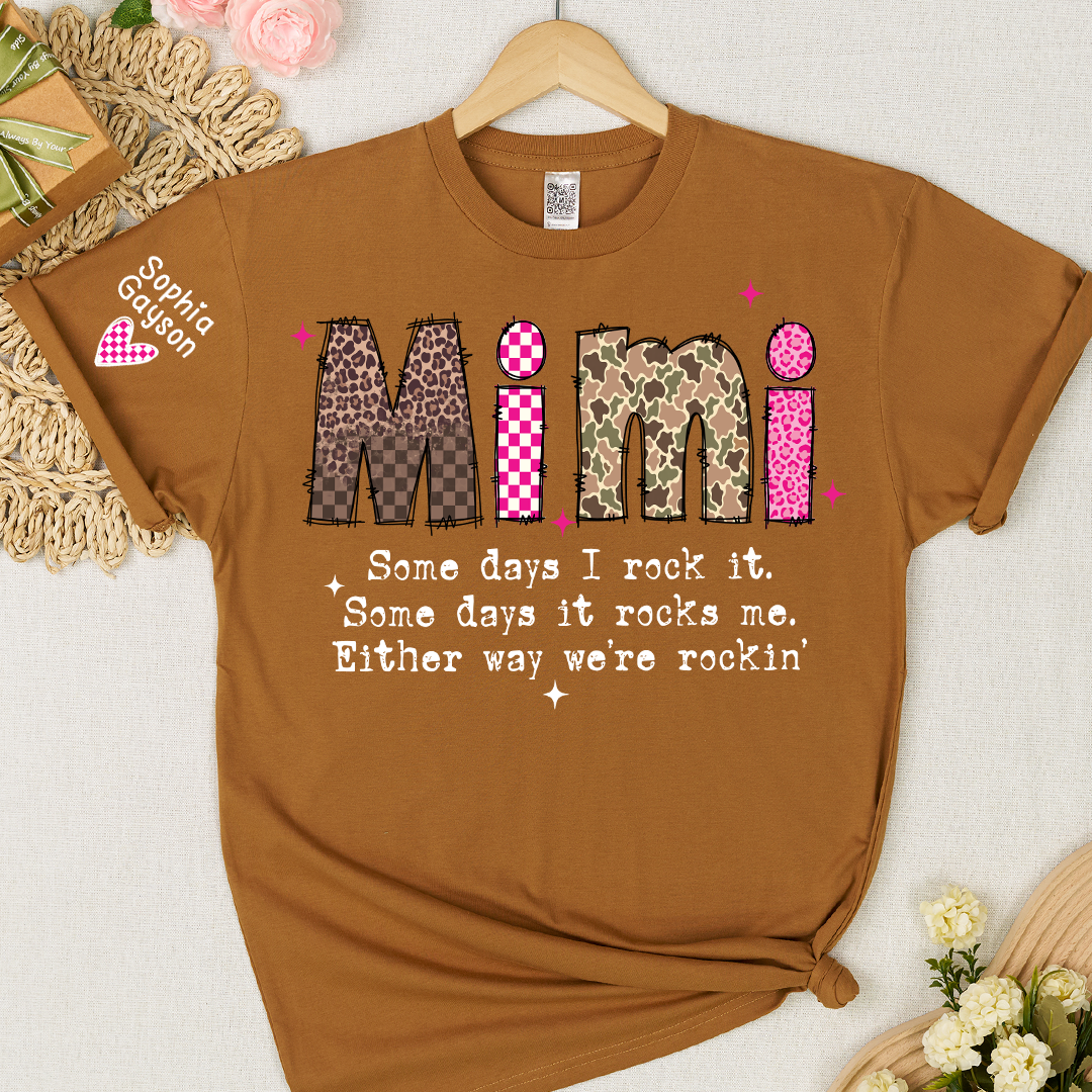 Personalized Mimi and Grandkids, Some Days I Rock It, Mothers Day Gift T-shirt