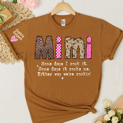 Personalized Mimi and Grandkids, Some Days I Rock It, Mothers Day Gift T-shirt