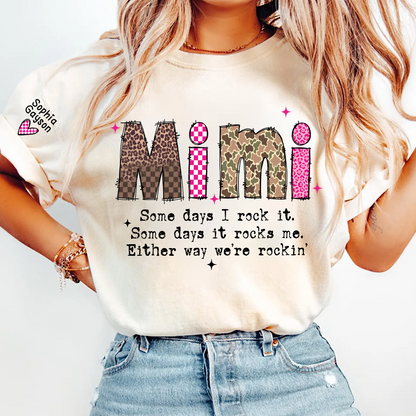 Personalized Mimi and Grandkids, Some Days I Rock It, Mothers Day Gift T-shirt