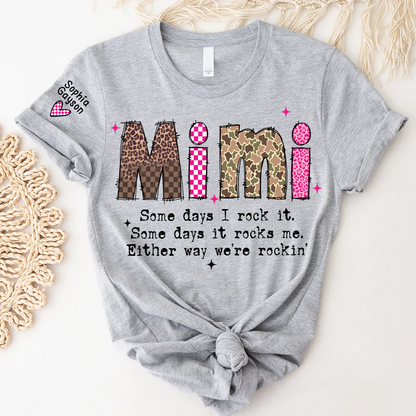 Personalized Mimi and Grandkids, Some Days I Rock It, Mothers Day Gift T-shirt