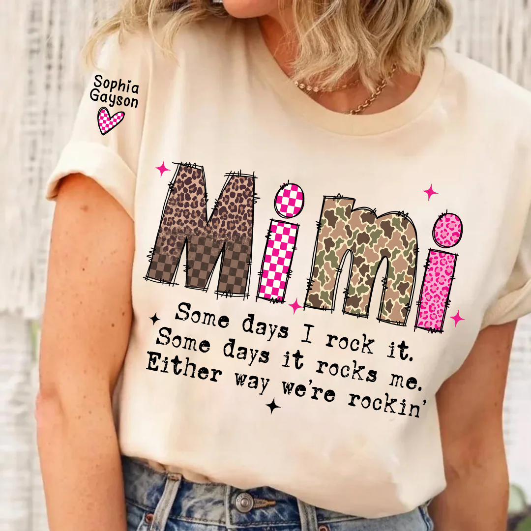 Personalized Mimi and Grandkids, Some Days I Rock It, Mothers Day Gift T-shirt