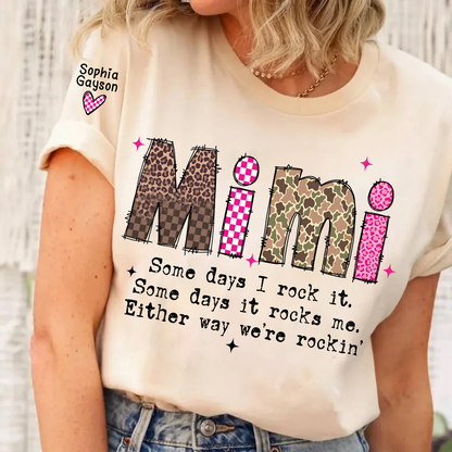 Personalized Mimi and Grandkids, Some Days I Rock It, Mothers Day Gift T-shirt