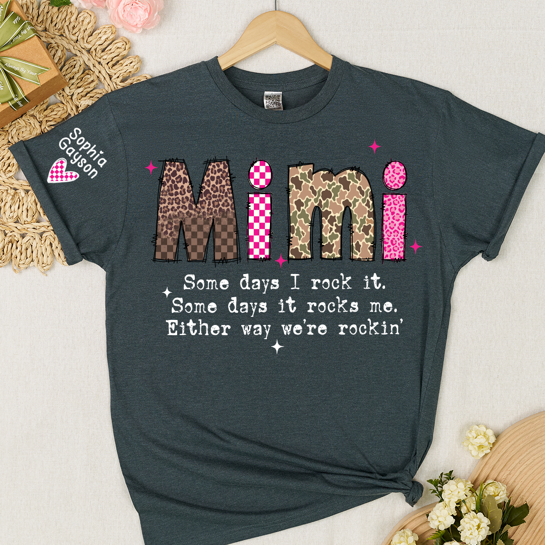 Personalized Mimi and Grandkids, Some Days I Rock It, Mothers Day Gift T-shirt