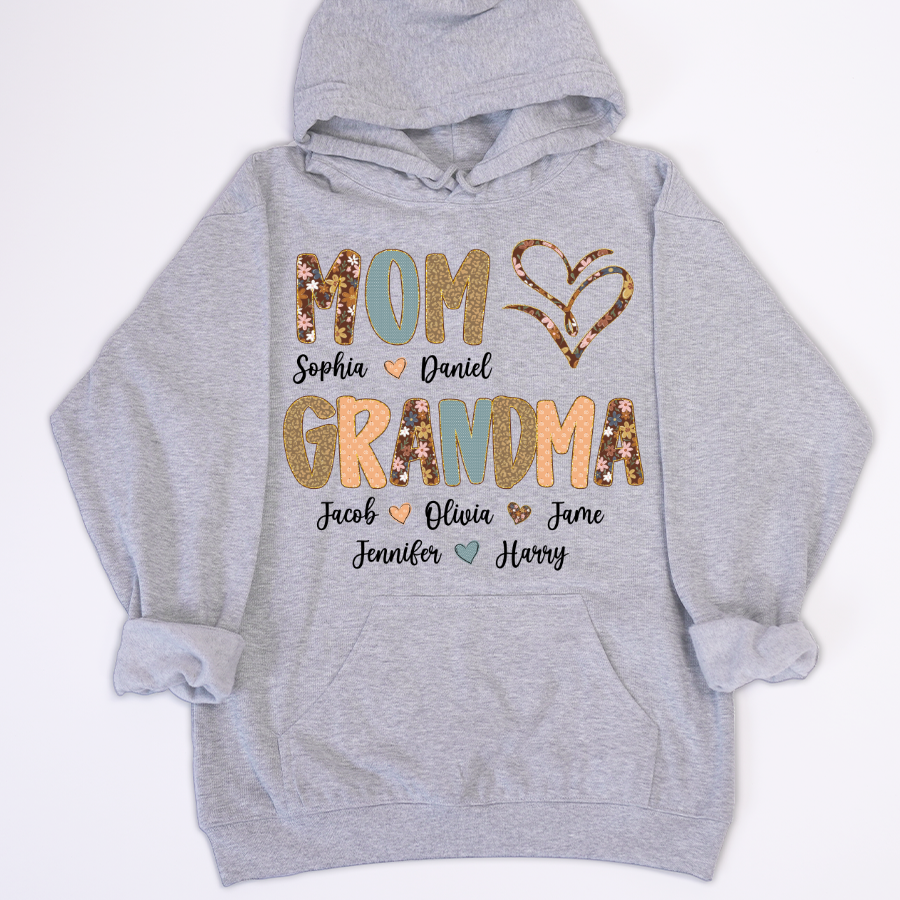 Personalized Mom And Grandma Grandkids Fall Heart Shirt