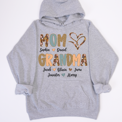 Personalized Mom And Grandma Grandkids Fall Heart Shirt