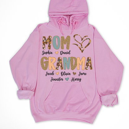 Personalized Mom And Grandma Grandkids Fall Heart Shirt