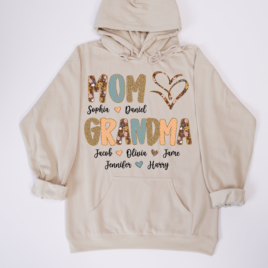 Personalized Mom And Grandma Grandkids Fall Heart Shirt