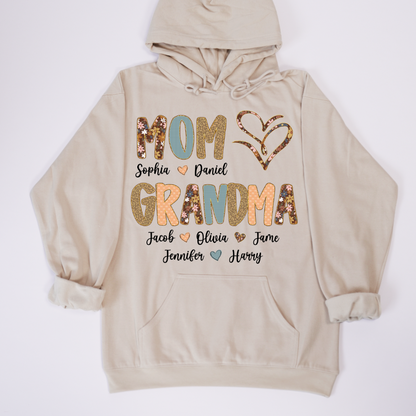 Personalized Mom And Grandma Grandkids Fall Heart Shirt