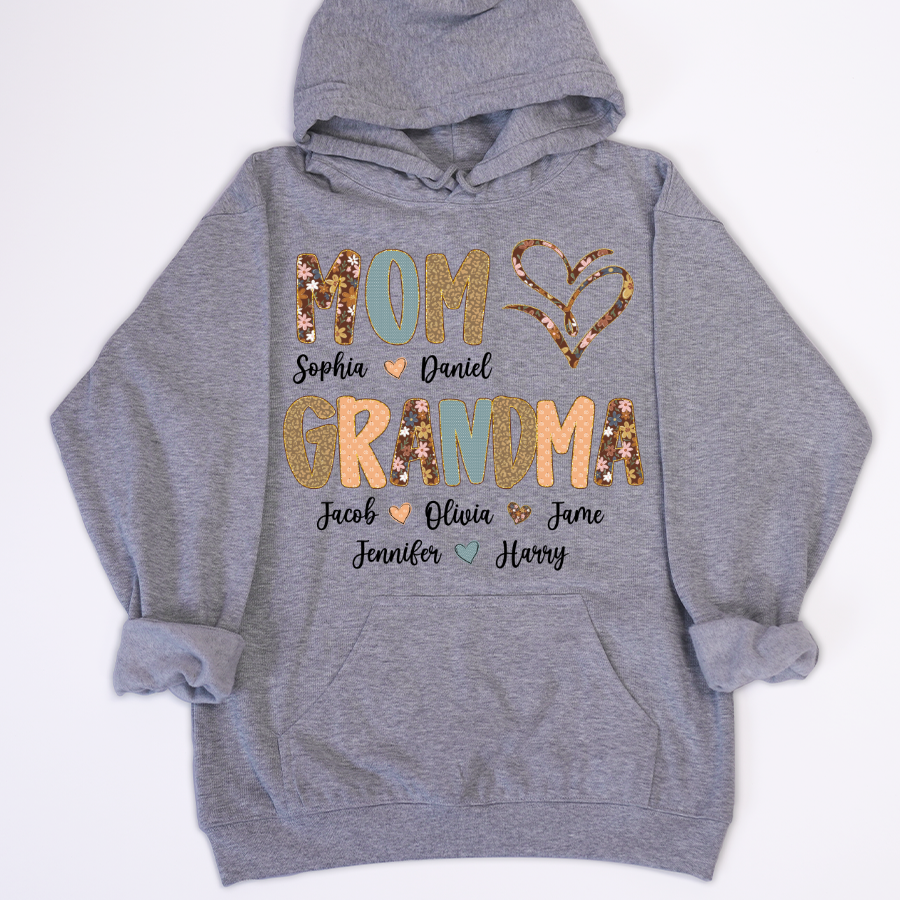 Personalized Mom And Grandma Grandkids Fall Heart Shirt