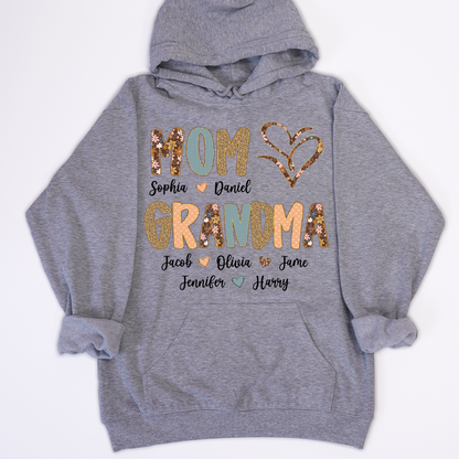 Personalized Mom And Grandma Grandkids Fall Heart Shirt