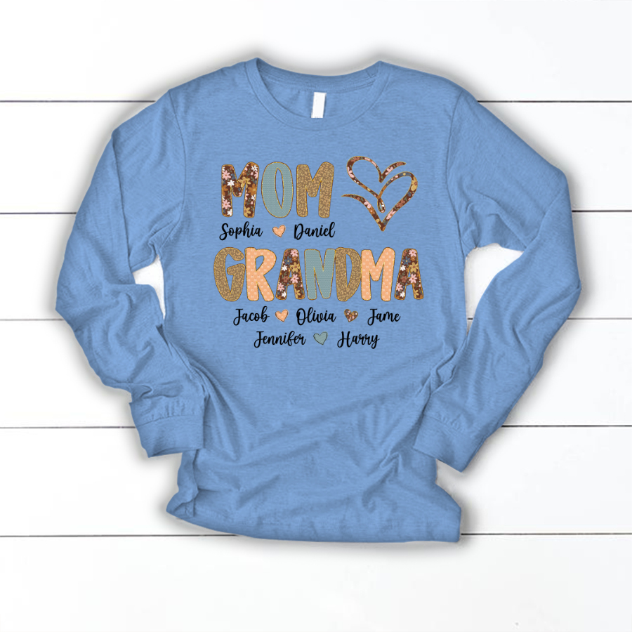Personalized Mom And Grandma Grandkids Fall Heart Shirt