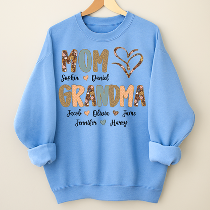 Personalized Mom And Grandma Grandkids Fall Heart Shirt